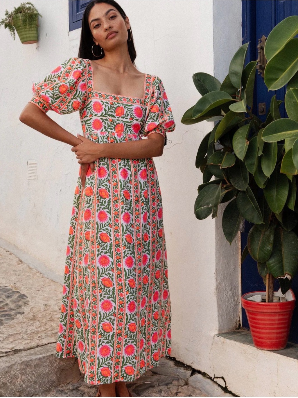 Nwot Pink City Prints Neon Floral Elizabeth Dress Size Small